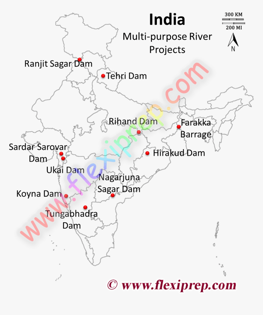 Image Result For Dams In India Map Class - Dams In India Map, HD Png Download, Free Download