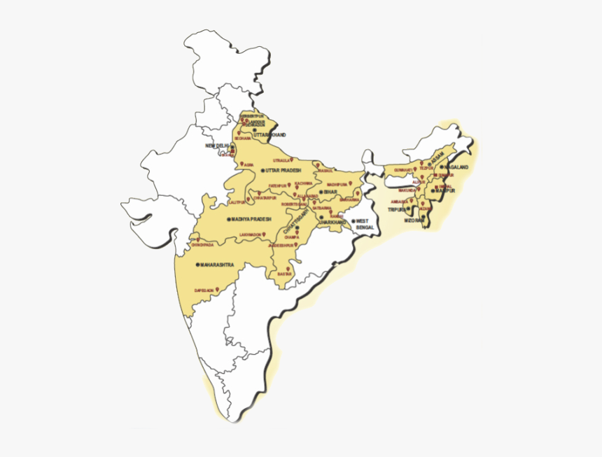 Map - High Resolution Tourist Map Of India, HD Png Download, Free Download