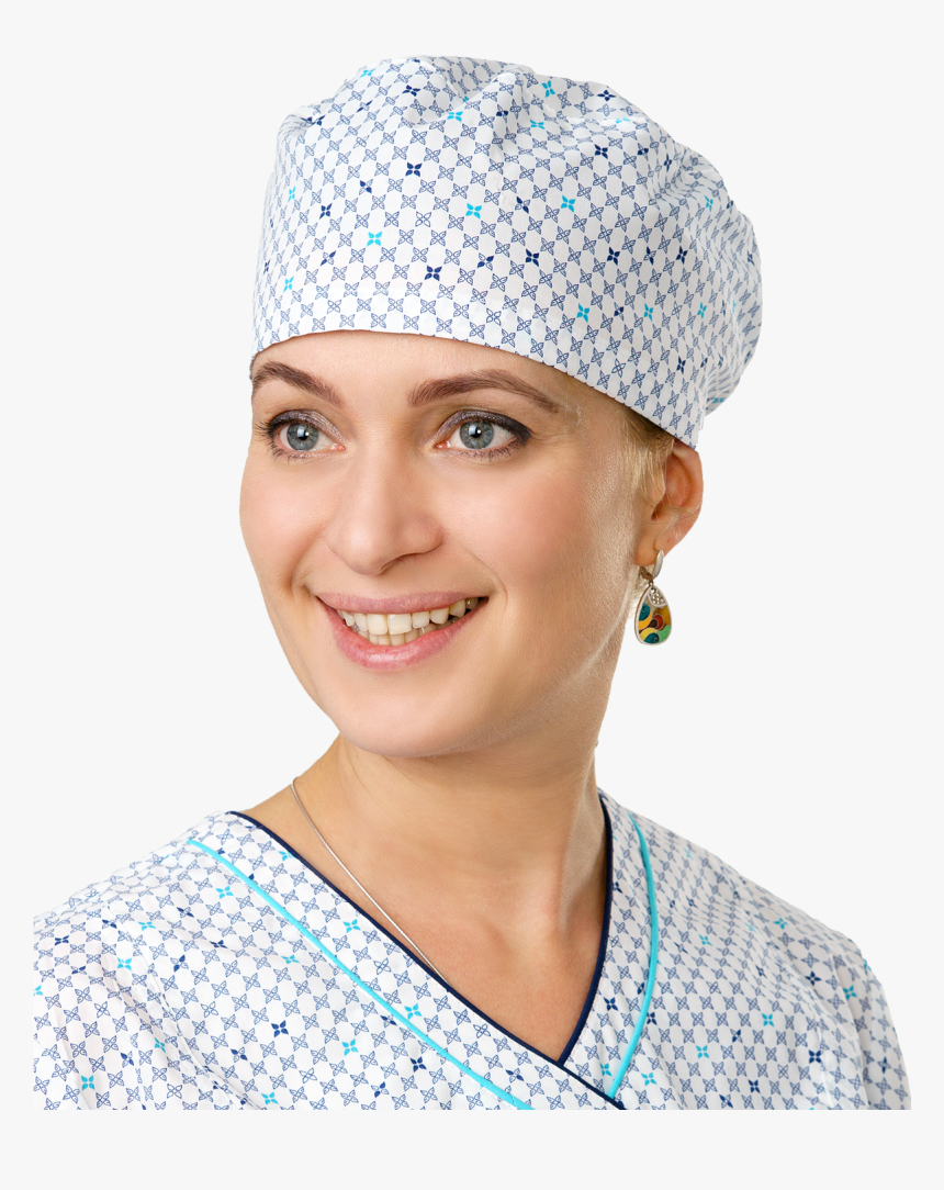 Printed White Medical Cap - Medical Bonnet, HD Png Download, Free Download