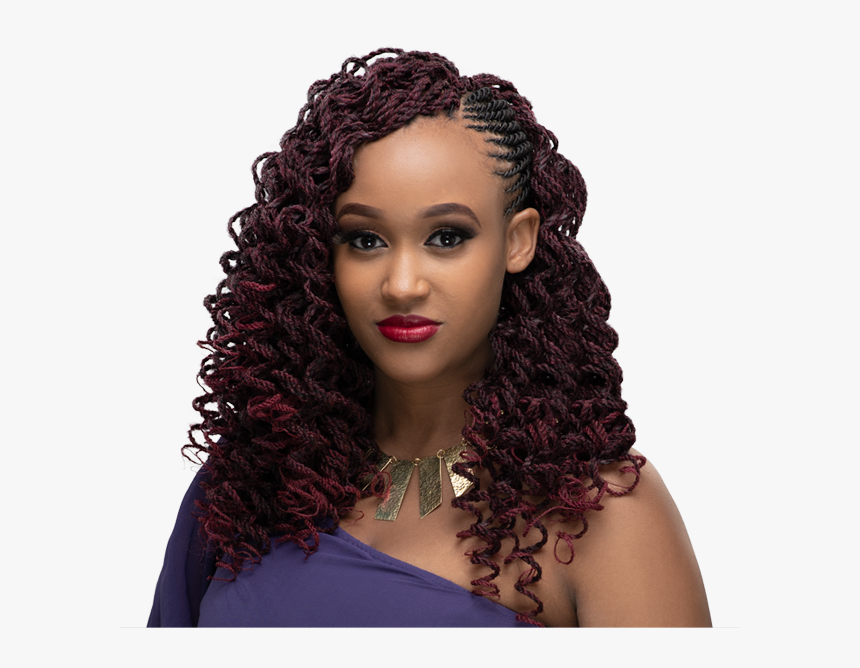 Mambo Curl Braided Crochet Hairstyle - Short Fluffy Kinky Hairstyles, HD Png Download, Free Download