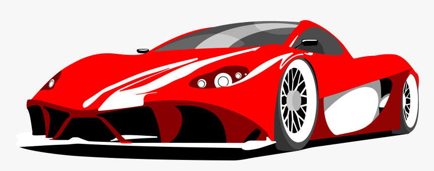 Drawn Ferrari Sports Car - Cartoon Ferrari Red Car, HD Png Download, Free Download