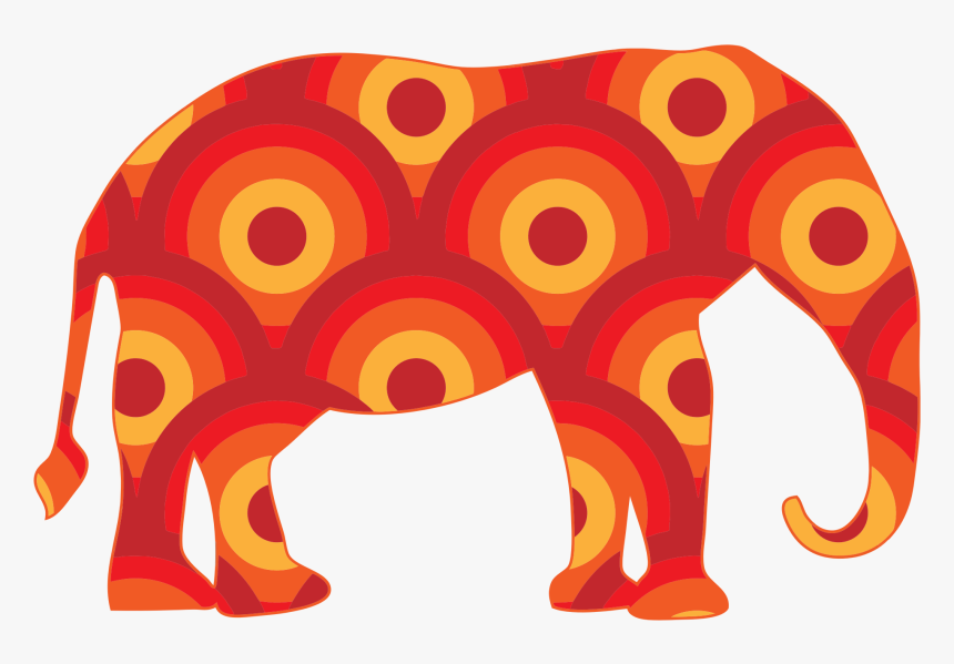 Retro Circles Elephant Clip Arts - Retro Elephant, HD Png Download, Free Download