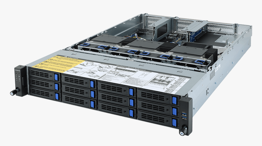 R282-z93 2u Dual Amd Epyc™ 7002 Series Support Rackmount - Gigabyte R282-z Barebone System 2u Rack-mountable, HD Png Download, Free Download