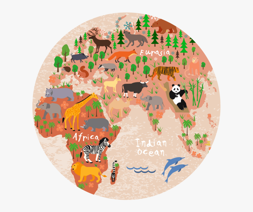 World Map Round Coaster "
 Class= - Round World Map For Children, HD Png Download, Free Download