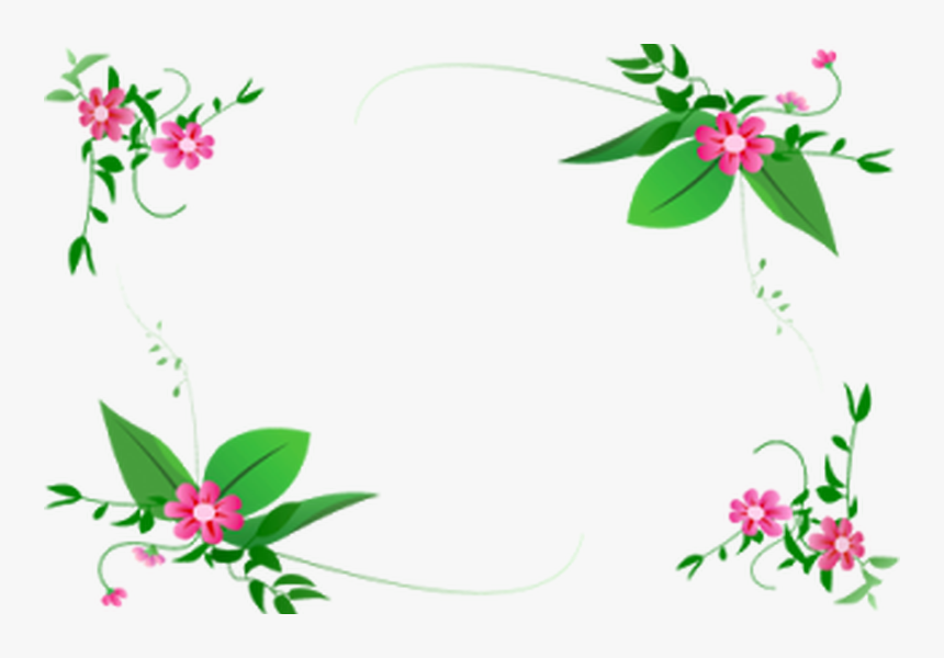 Green Flower Border Design Png - Flower Design Border Clipart, Transparent Png, Free Download