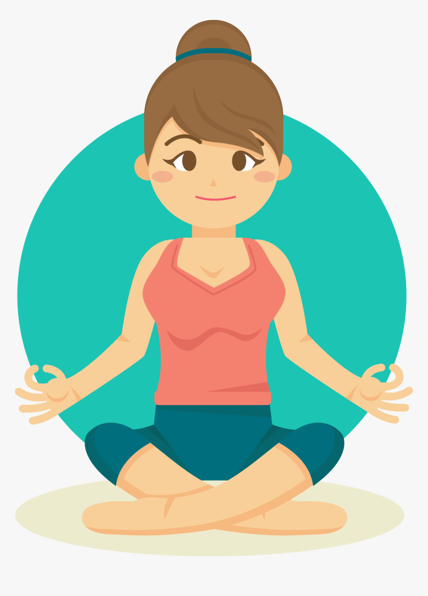 Cartoon Yoga Practicing Teacher Teaching Transprent - Yoga Cartoon Png, Transparent Png, Free Download