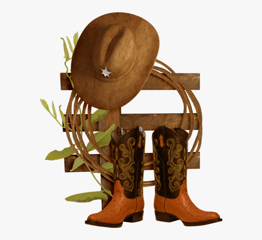 Country Western Png - Cowboy Boots And Hat Png, Transparent Png, Free Download