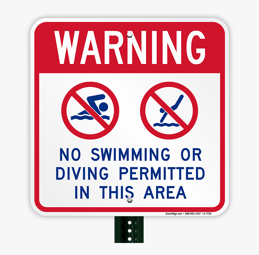 No Swimming Or Diving Sign, HD Png Download, Free Download