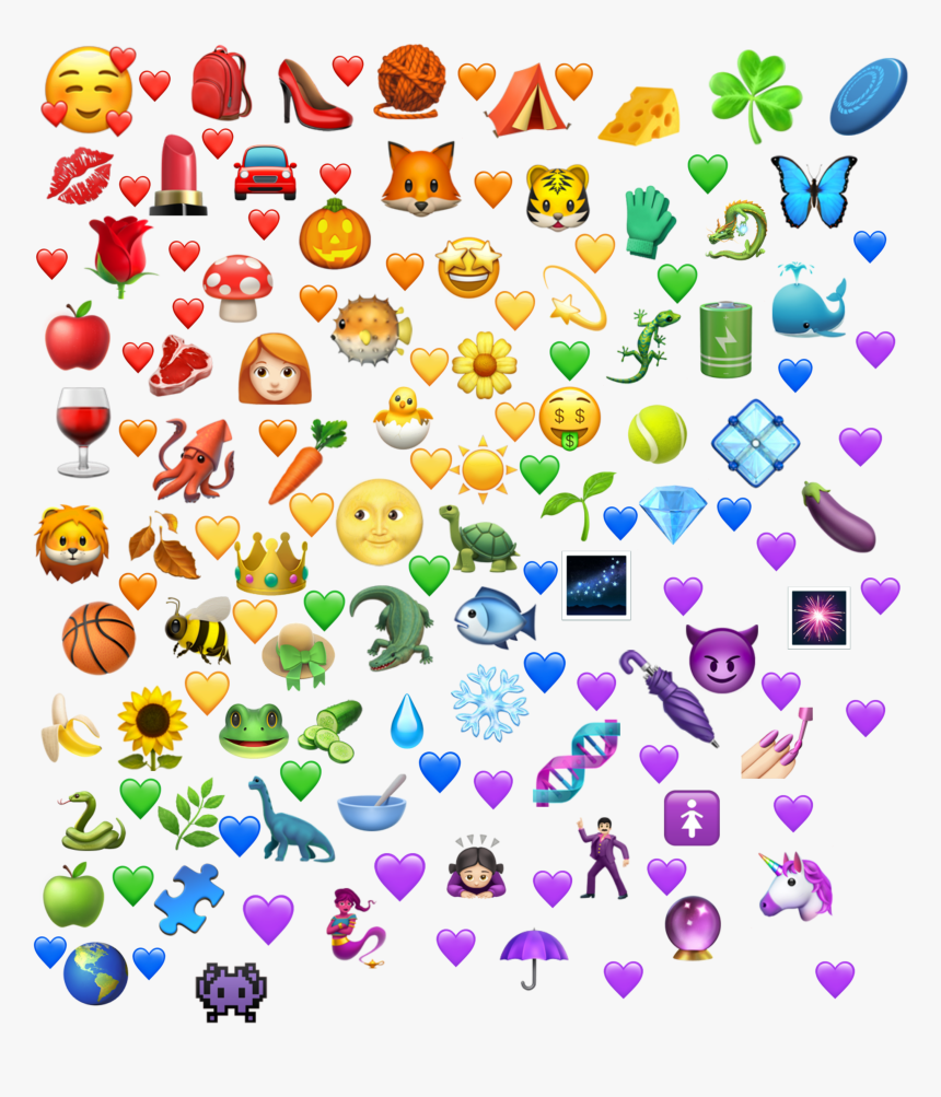 #hearts #rainbowhearts #rainbow #emoji #emojis #emojistickers - Transparent Rainbow Emojis, HD Png Download, Free Download