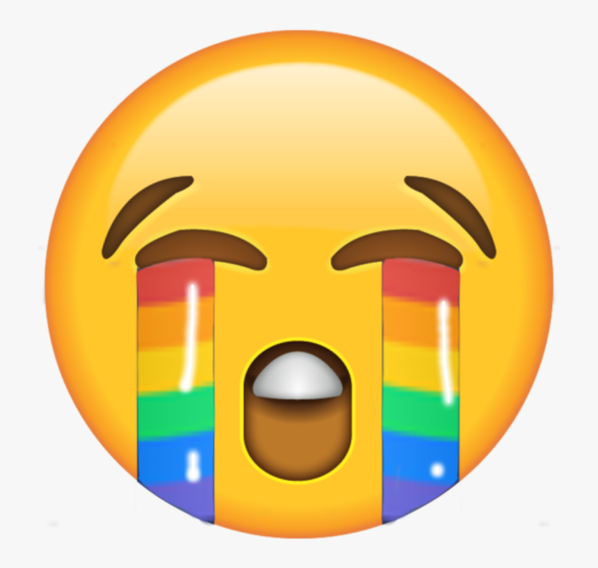 #freetoedit #rainbow #emoji #iphone #iphoneemoji #crying - Crying Emoji Transparent Background, HD Png Download, Free Download