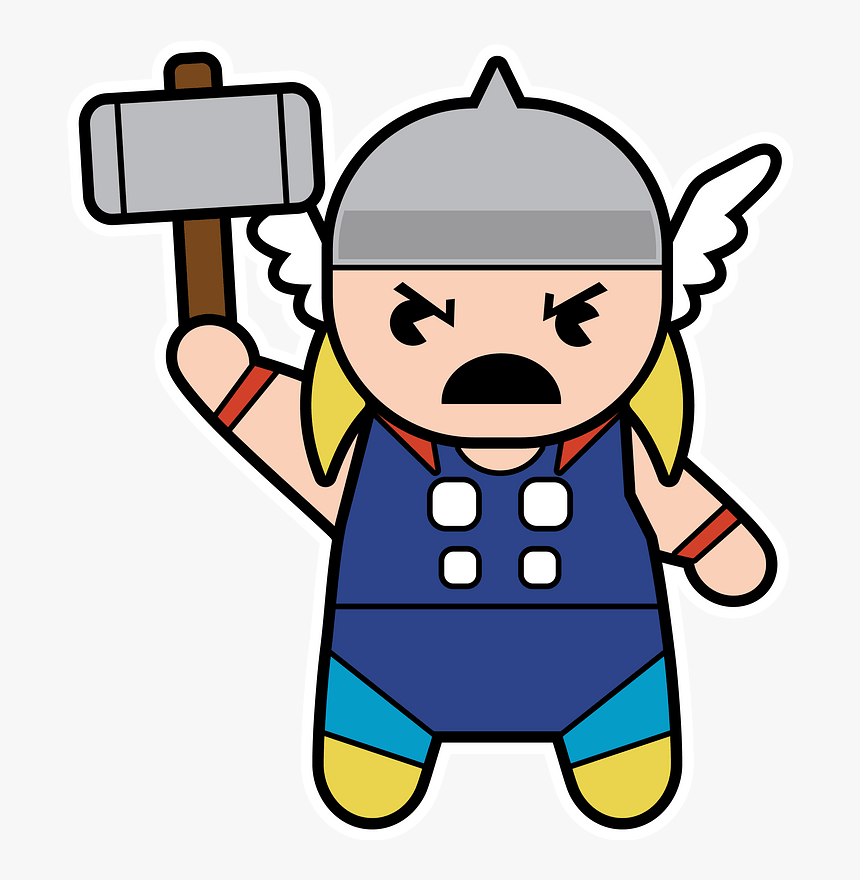 Chibi Superhero Thor Clipart - Drawing, HD Png Download, Free Download