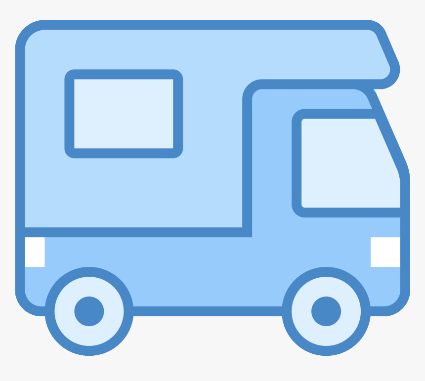The Icon Is A Very Simplified Depiction Of An Rv Camper - Tow Truck Emoji Blue, HD Png Download, Free Download