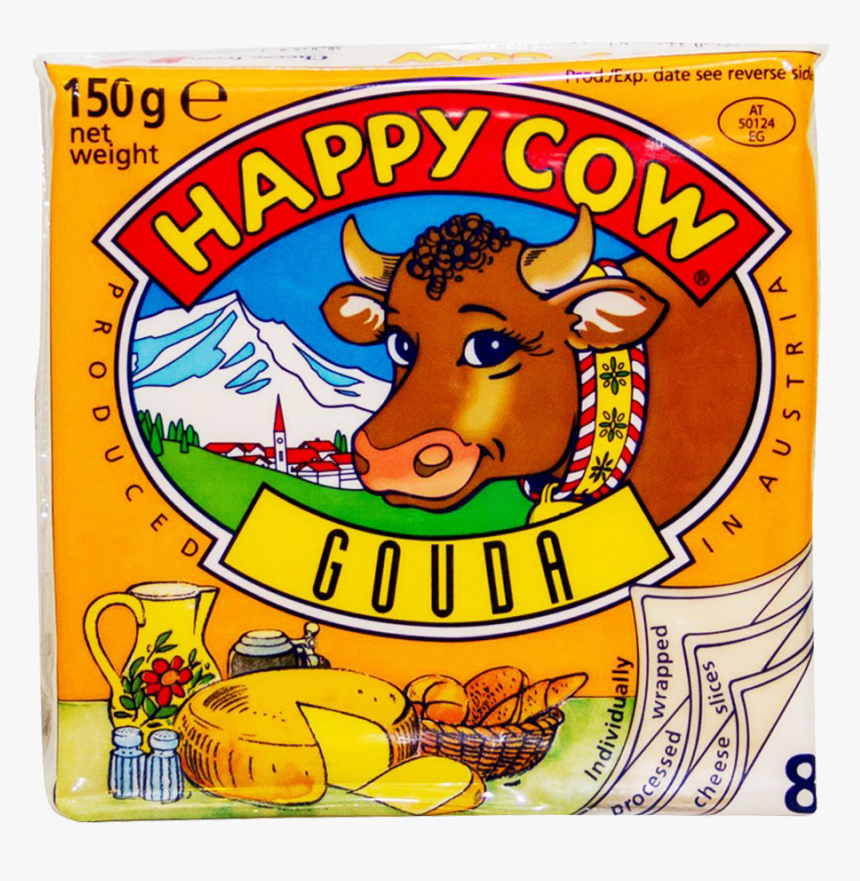 Happy Cow Gouda Cheese Slice 150 Gm - Happy Cow Mozzarella Cheese, HD Png Download, Free Download