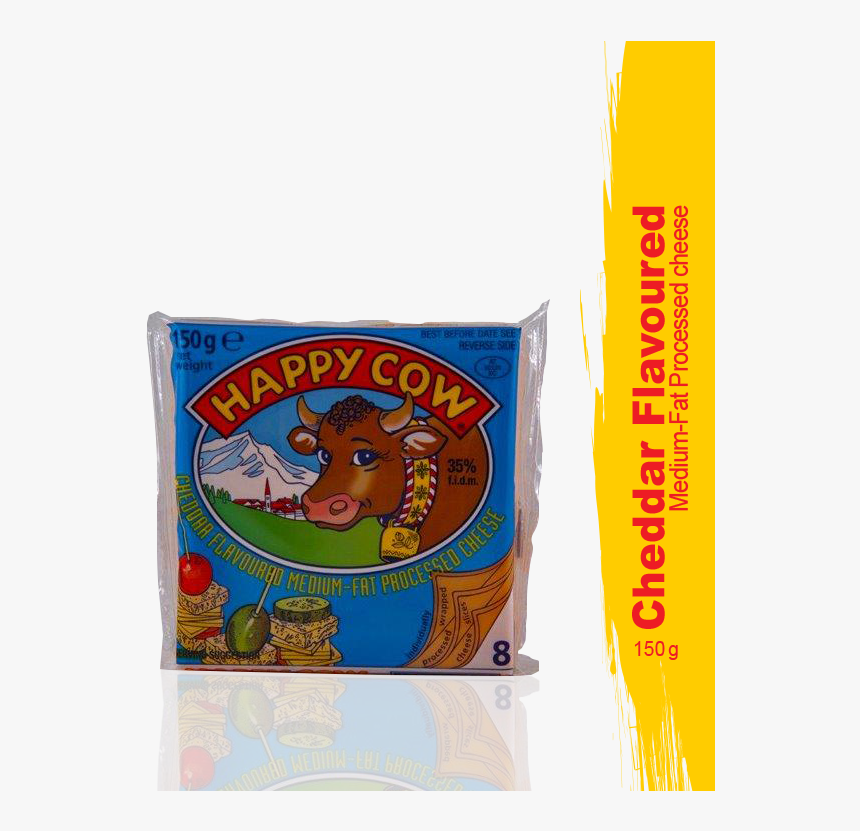 Happy Cow Cheese Yellow Cheddar Slice 150gms - Happy Cow Cheese, HD Png Download, Free Download