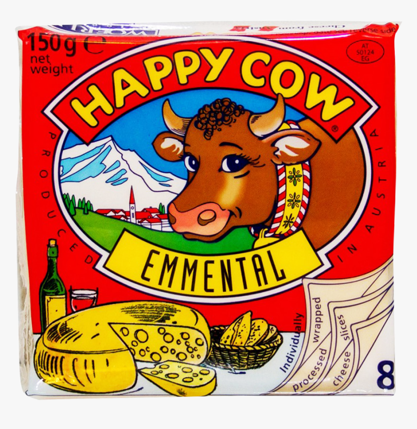 Happy Cow Emmental Cheese Slice 150 Gm - Happy Cow Cheese Slices, HD Png Download, Free Download
