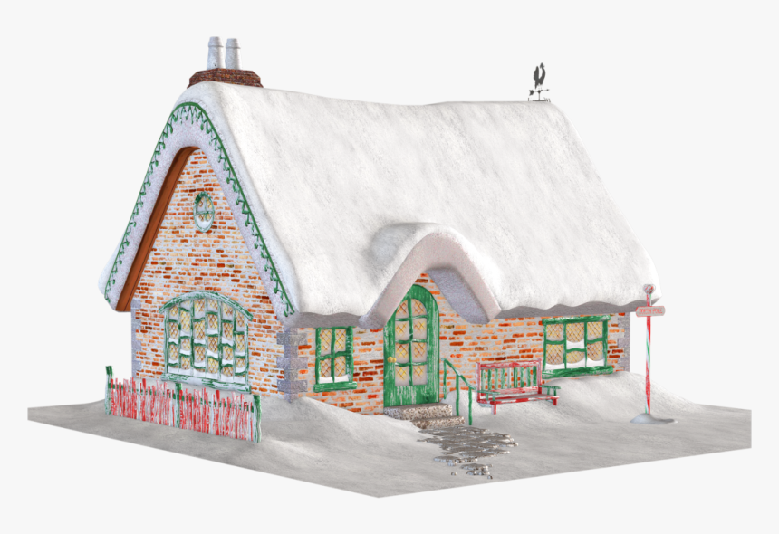 Cabin Clipart Transparent Background - Christmas Cottage Clipart, HD Png Download, Free Download