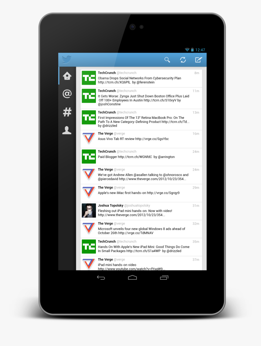 Twitter For Tablets - Tablet Twitter Png, Transparent Png, Free Download