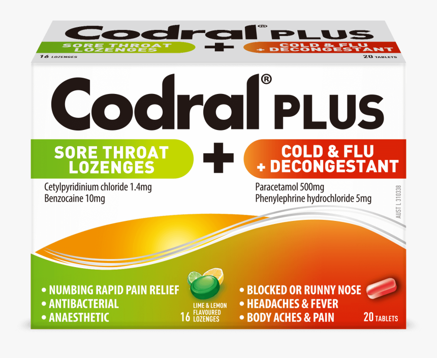 Codral Plus 2d - Cold And Throat Relief Tablets, HD Png Download, Free Download