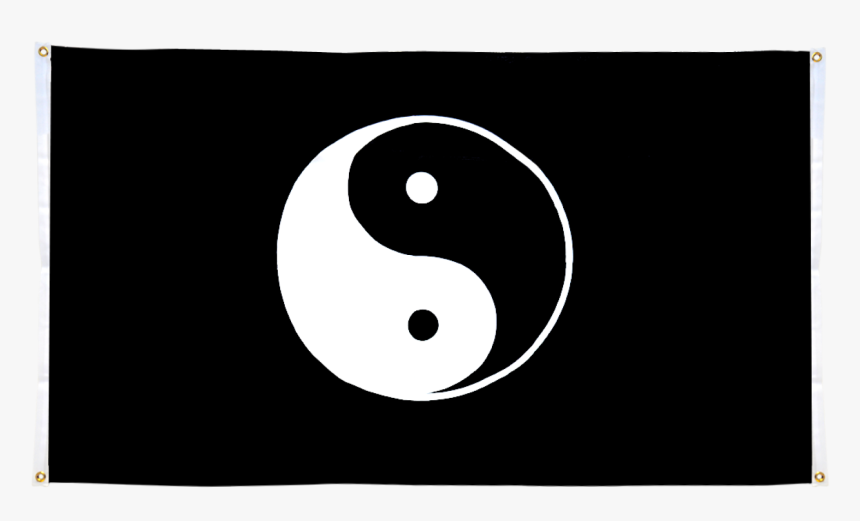 Ying And Yang Black Flag For Balcony - Circle, HD Png Download, Free Download