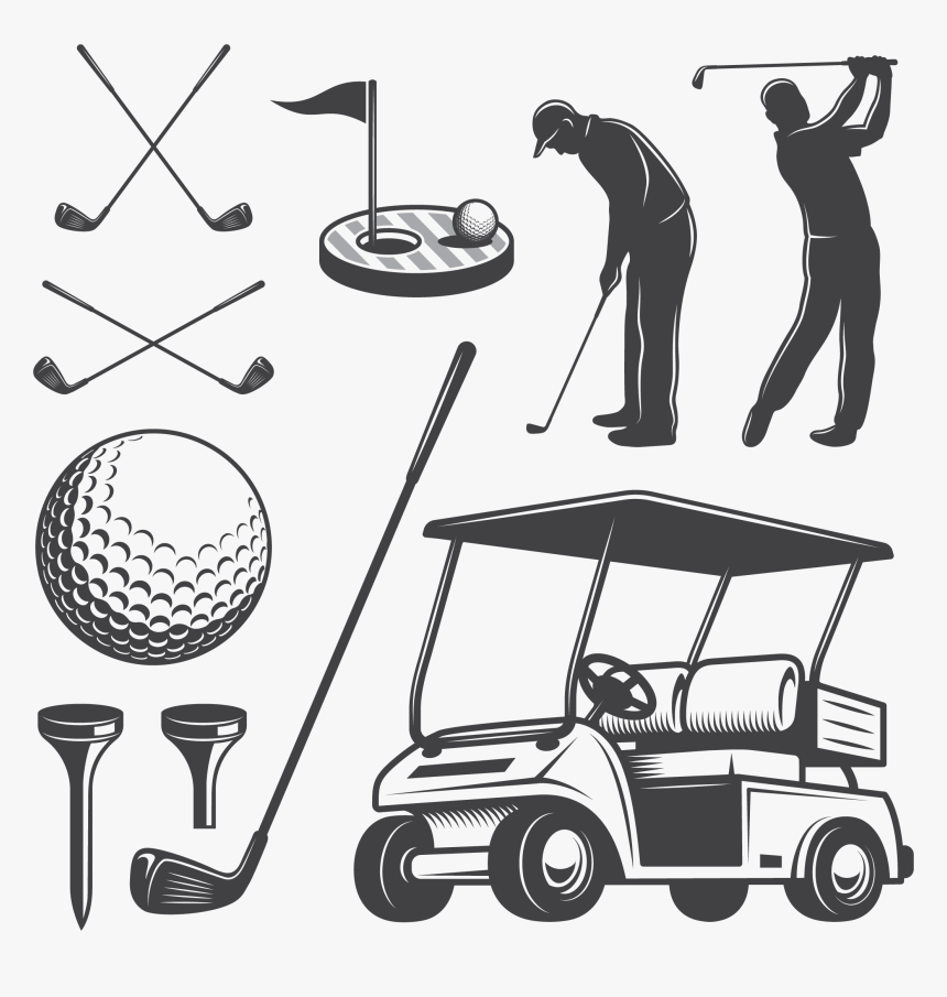Golf Cart Golf Club Caddie Clip Art - Vintage Golf Club Vector, HD Png Download, Free Download