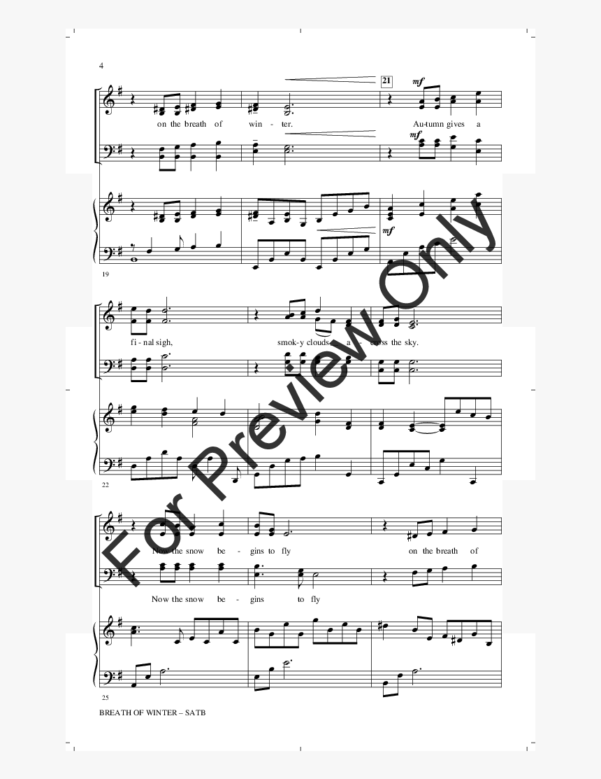 Click To Expand Breath Of Winter Thumbnail - Michael W Smith Christmastimes Partitura, HD Png Download, Free Download