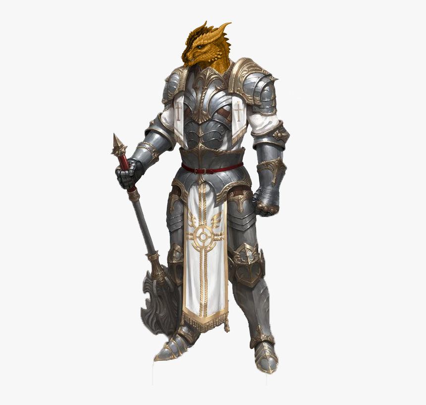 Draconato Paladino/ Paladin Dragonborn Dnd Paladin, - Gold Dragonborn Paladin, HD Png Download, Free Download