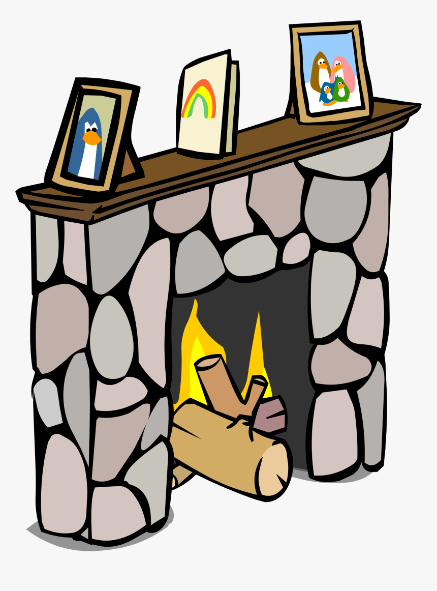 Fireplace Clipart Comic - Club Penguin, HD Png Download, Free Download