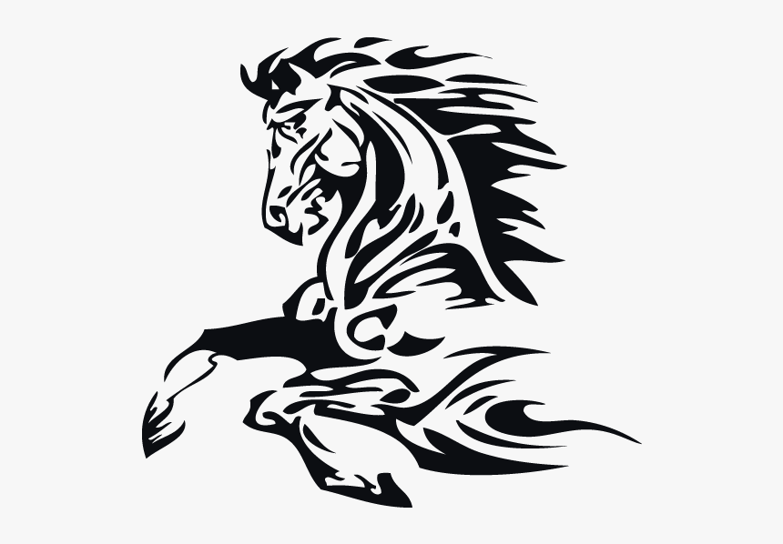 Apache Drawing Tribal - Tribal Horse Cartoon, HD Png Download, Free Download