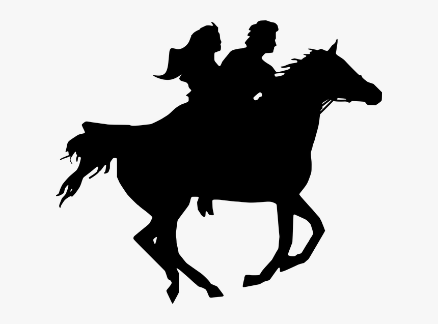 Couple Horse Riding Silhouette, HD Png Download, Free Download
