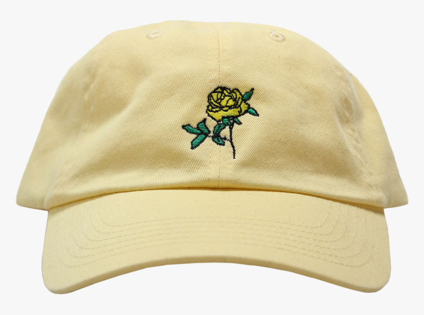 Yellow Dad Hat Featuring An Embroidered Yellow Rose - Baseball Cap, HD Png Download, Free Download