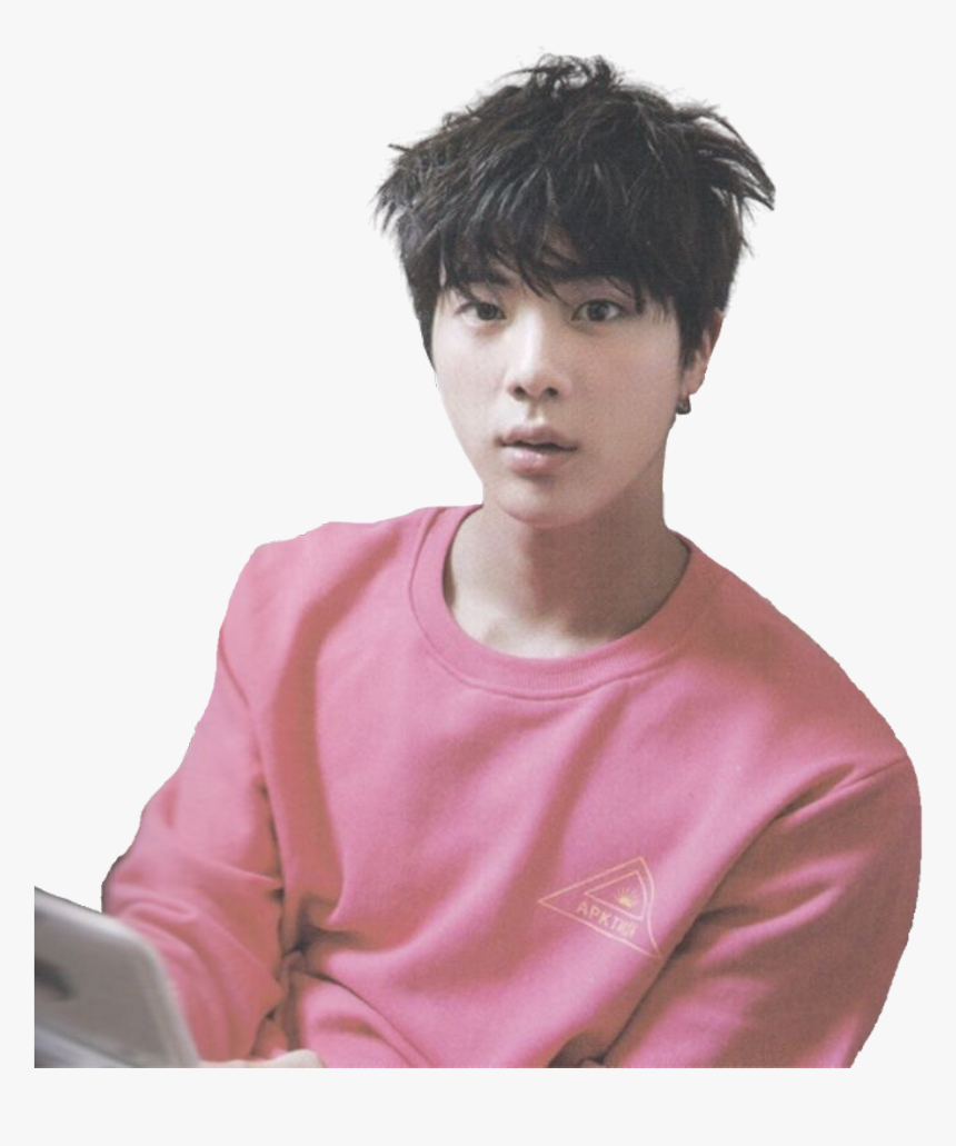 #jin #bts #kpop #cute #handsome #pink #hair #freetoedit - Cute Jin Bts, HD Png Download, Free Download