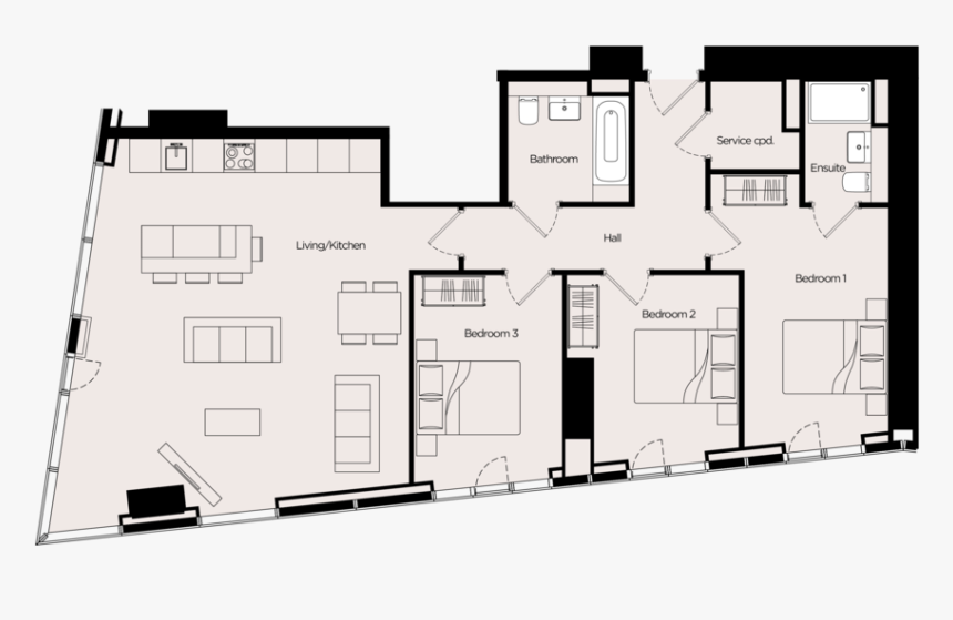 Deansgate Square South Tower 22 - Deansgate Square 3 Bedroom, HD Png Download, Free Download