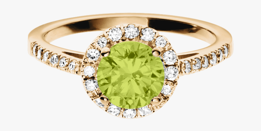 Prague Peridot Green In Rose Gold - Weißgold Ring Blau Saphir, HD Png Download, Free Download