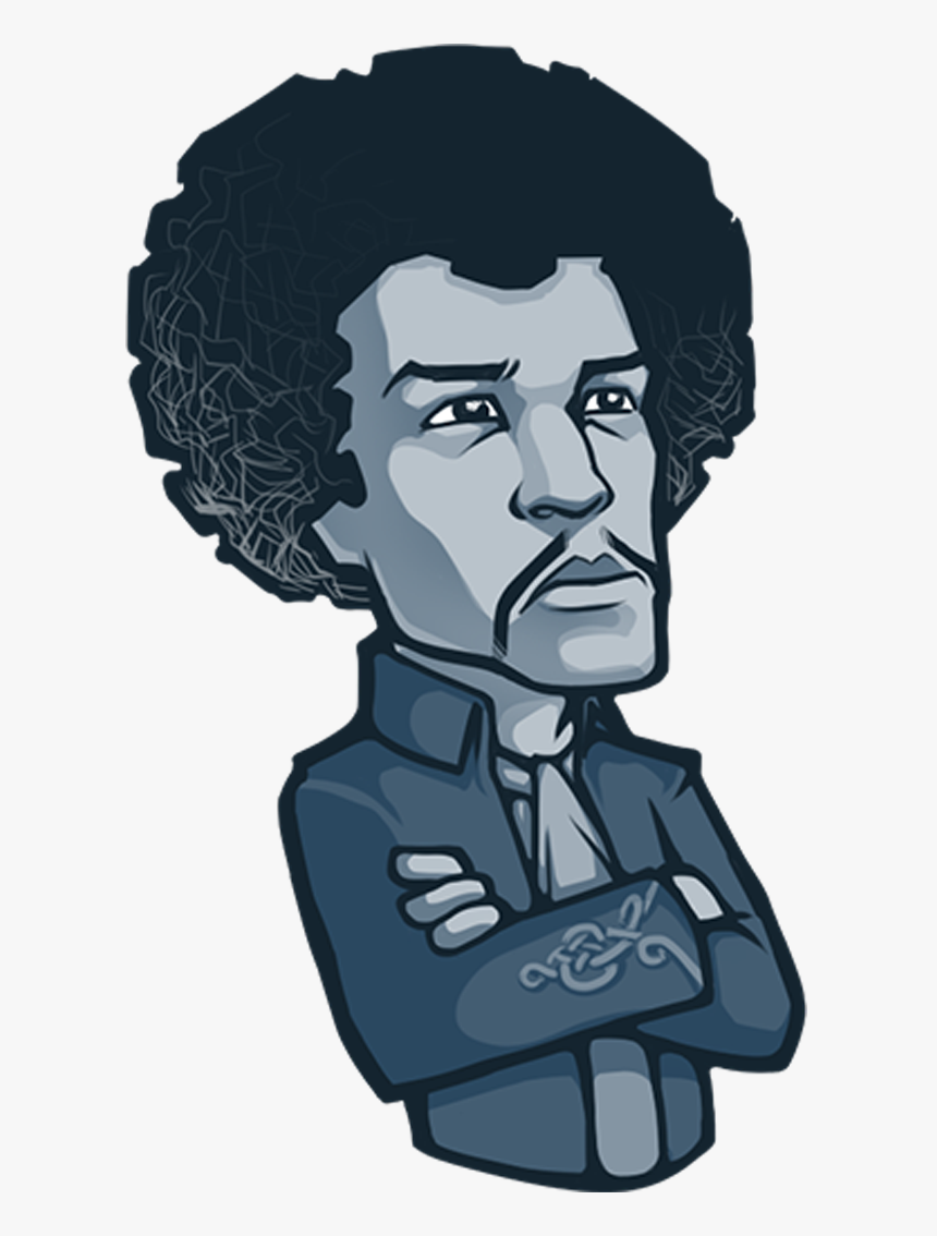 Jimi Hendrix Telegram Sticker Guitarist - Jimi Hendrix Simple Drawing, HD Png Download, Free Download