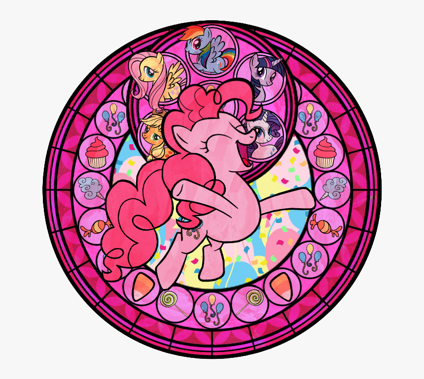 Pinkie Pie Stained Glass My Little Pony Friendship - All Stained Glass Kingdom Hearts, HD Png Download, Free Download