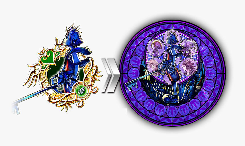 Stained Glass 9 Exp - Kingdom Hearts Stained Glass Medals, HD Png Download, Free Download