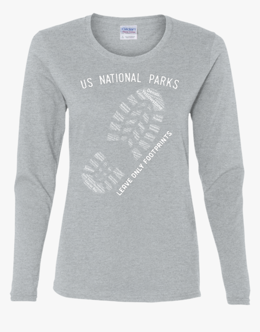 Women"s National Park Boot Print Long Sleeve T-shirt - Long-sleeved T-shirt, HD Png Download, Free Download