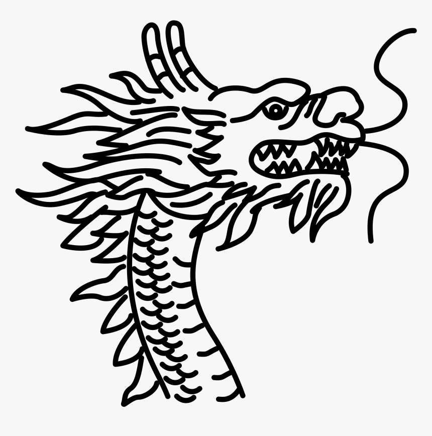 Chinese Dragon Drawing Flag, HD Png Download, Free Download