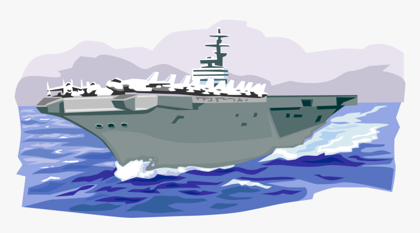 Vector Illustration Of United States Navy Aircraft - Free Aircraft Carrier Clip Art, HD Png Download, Free Download
