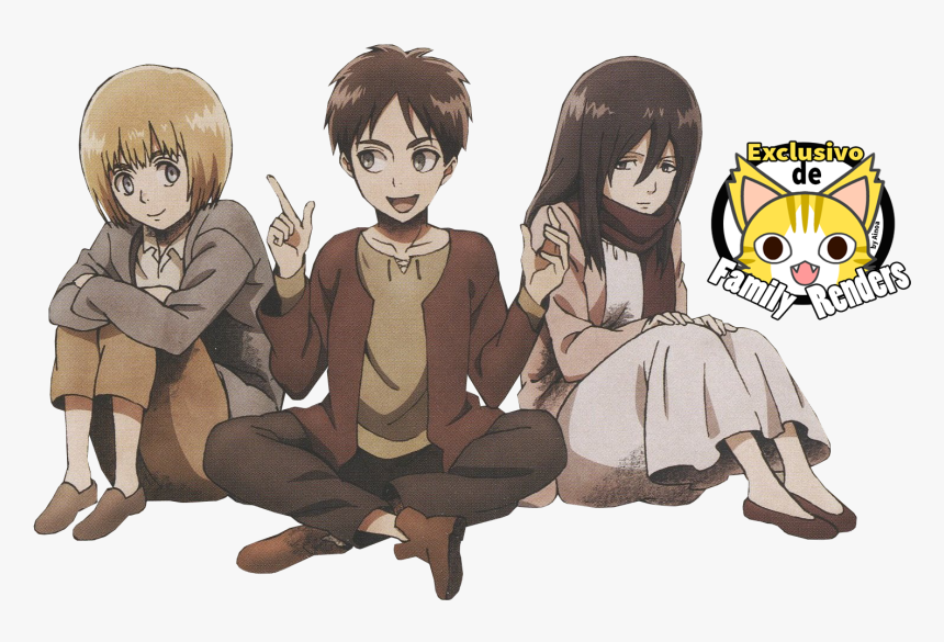 Png-armin, Eren Y Mikasa // Shingeki No Kyojin - Eren Armin And Mikasa, Transparent Png, Free Download