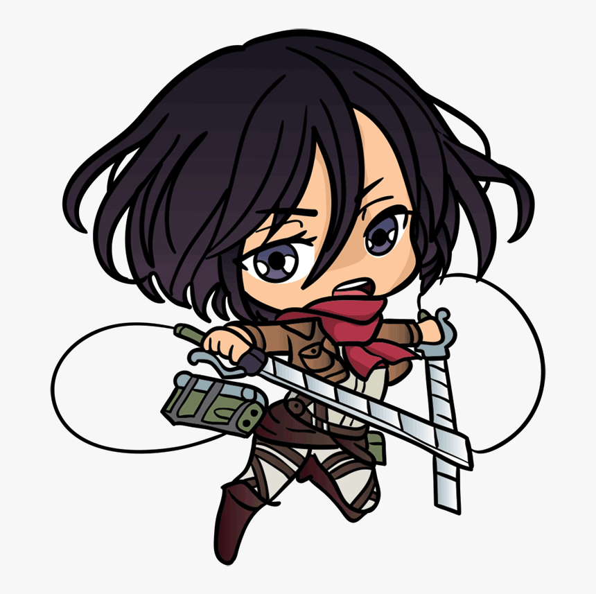Learn Easy To Draw Mikasa Chibi Step, HD Png Download - kindpng.