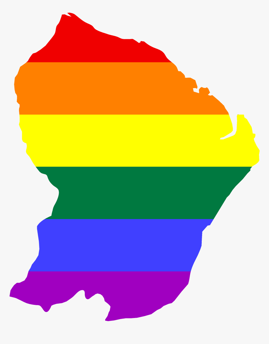 Lgbt Flag Map Of French Guiana - French Guiana Map Png, Transparent Png, Free Download