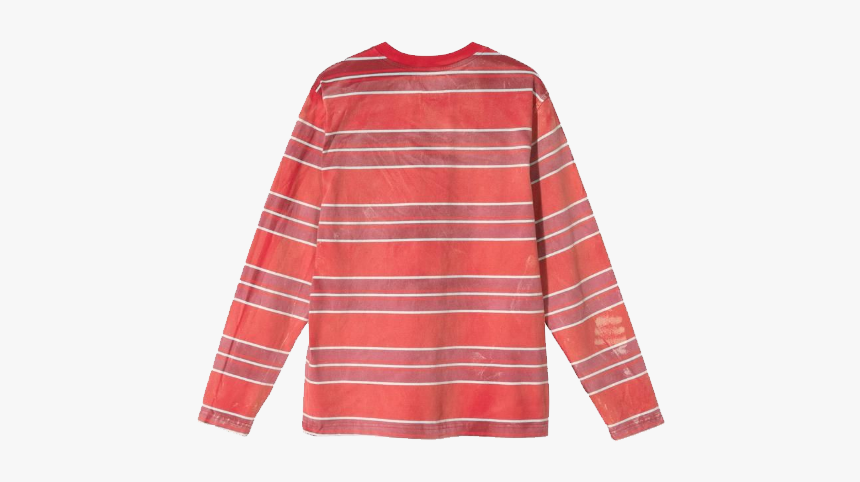 Stussy Bleach Stripe Ls Crew Red Preview - Stussy Bleach Stripe Shirt, HD Png Download, Free Download