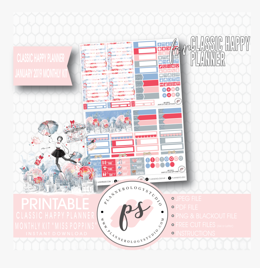Cinderella New Years January 2019 Monthly View Kit - Brochure, HD Png Download, Free Download