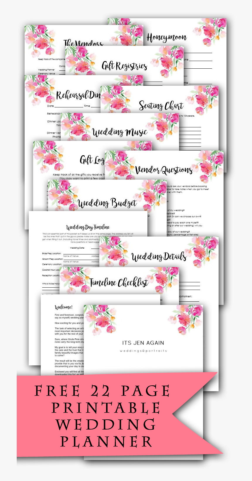 Free Printable Wedding Planner - Floral Design, HD Png Download, Free Download