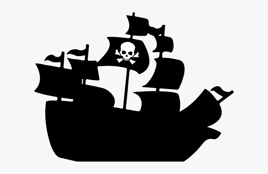 Pirates Png Transparent Images - Silhouette Pirate Ship Clipart, Png Download, Free Download