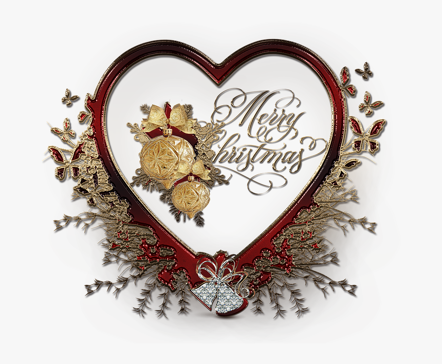 Christmas Heart Decoration Transparent Background, HD Png Download, Free Download