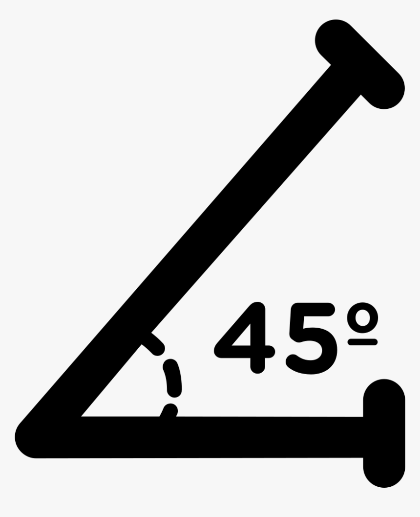 Acute Angle Of 45 Degrees - Angulo 45 Png, Transparent Png, Free Download