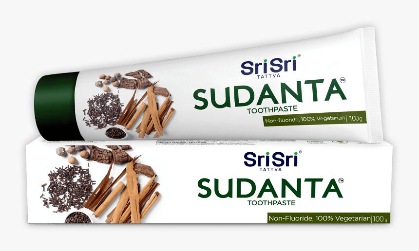 Sri Sri Tattva Sudanta Fluoride Free Vegan Vegetarian - Sri Sri Sudanta Tandpasta, HD Png Download, Free Download