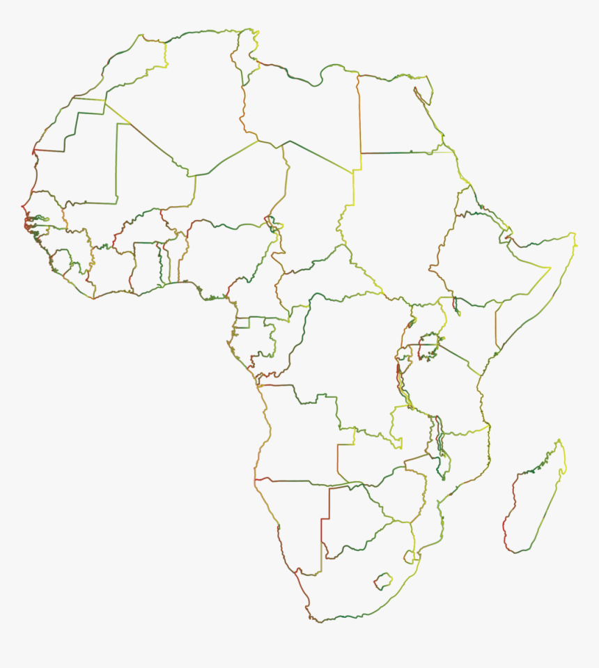Multicolored Africa Outline - Map, HD Png Download, Free Download